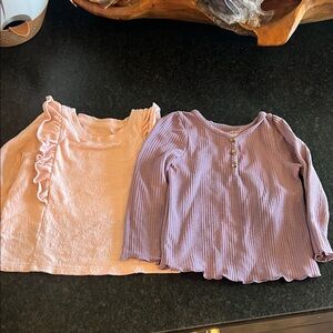 Cat & Jack Long Sleeve Tops - Light Pink and Lavender